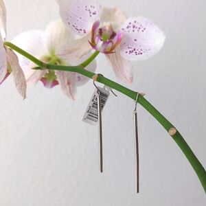 Sterling silver column drop earrings